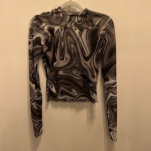 Mesh Black and White Swirl Shirt